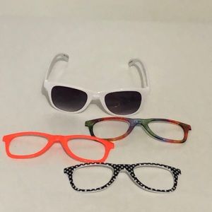 Plastic snap on sun glasses